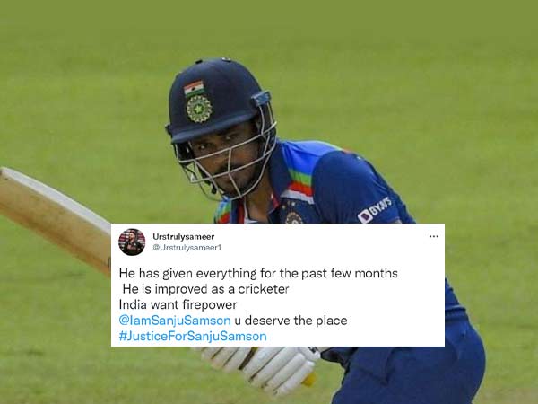 Sanju Samson trends in Twitter - web image - SportsTiger