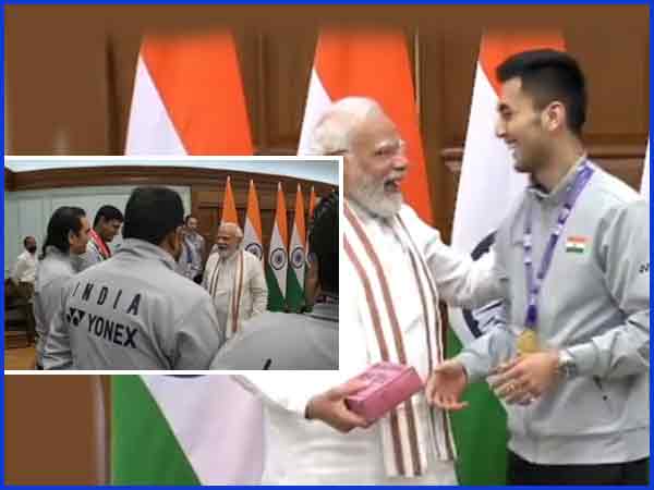 Lakshya Sen - PM Modi - sportstiger