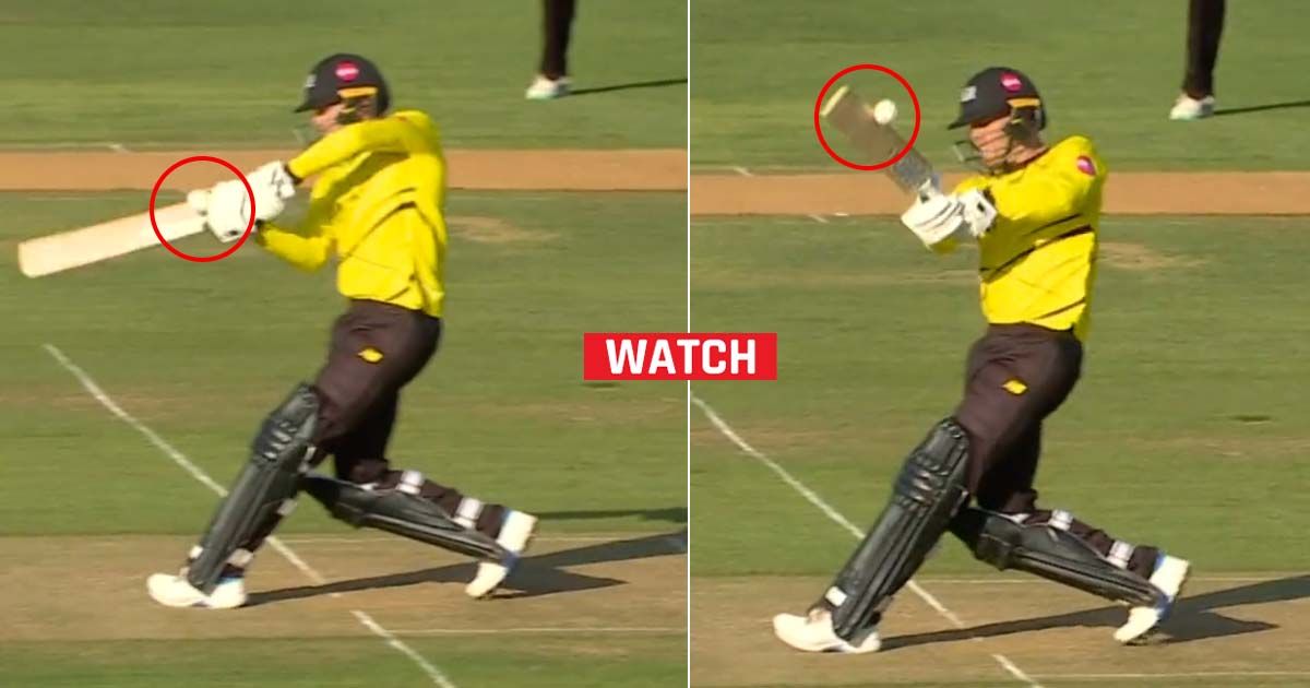 WATCH Gloucestershire's Grant Roelofsen doublehits ball in Vitality Blast 2023